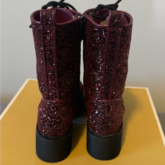 Michael Kors Women's Bryce Lug Sole Platform Combat Boot Dark Berry size 6/6.5 - Picture 7 of 12